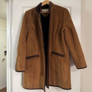 Orvis Suede Coat with Faux Fur Lining